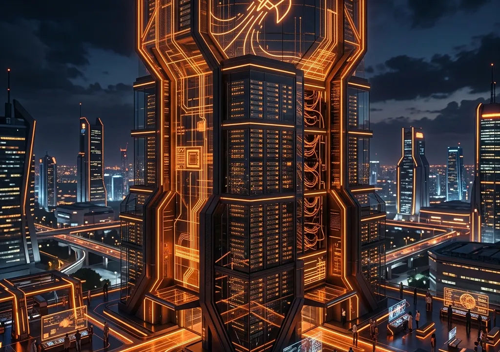 Glowing neon SQL tables connected representing Astro DB integration